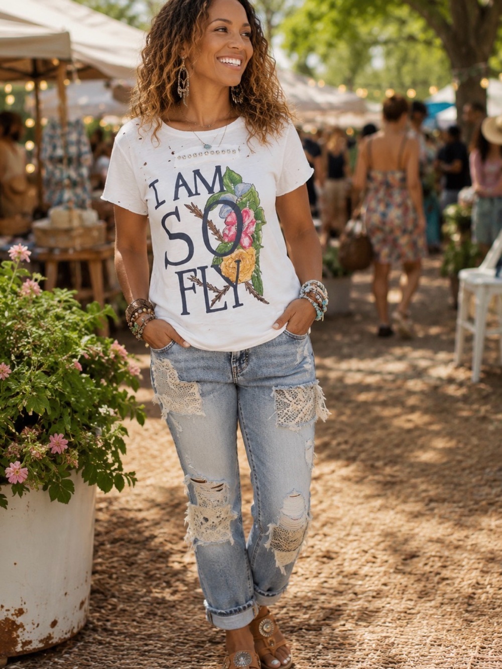 A Rare Bird { I Am So Fly Tattered Tee } Sz LXL P2P 25’ Length30’ - NWT